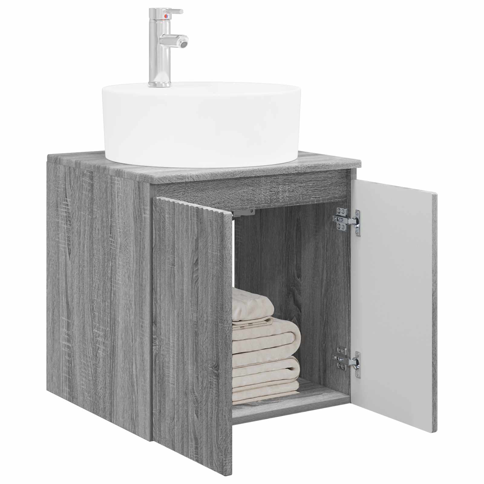 Vaidade com pia suspensa sonoma cinzento 49,5 x 44,5 x 65 cm