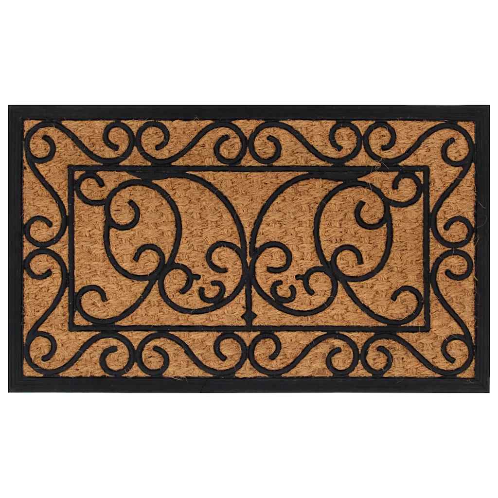 Tapete de porta retangular 45x75 cm borracha e fibra de coco
