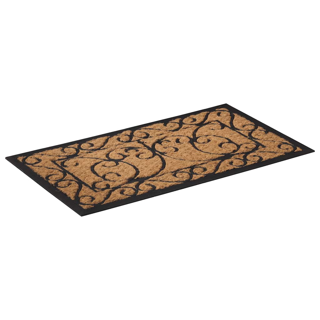 Tapete de porta retangular 45x75 cm borracha e fibra de coco