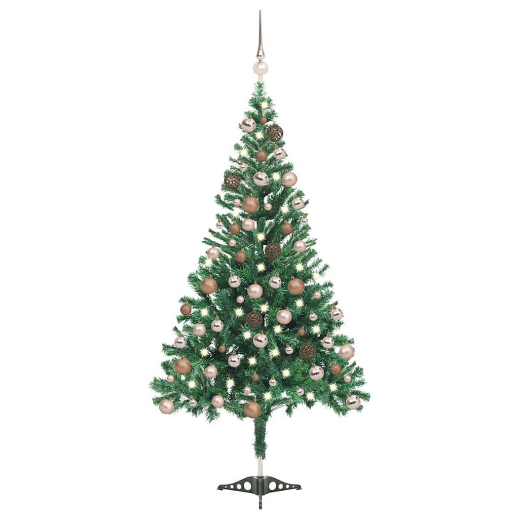 Árvore de natal artificial pré-iluminada + bolas 564 ramos