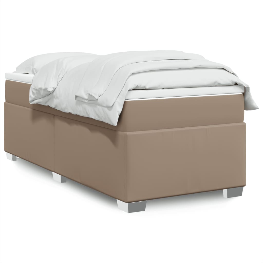 Cama com molas/colchão 80x200 cm couro artificial cappuccino