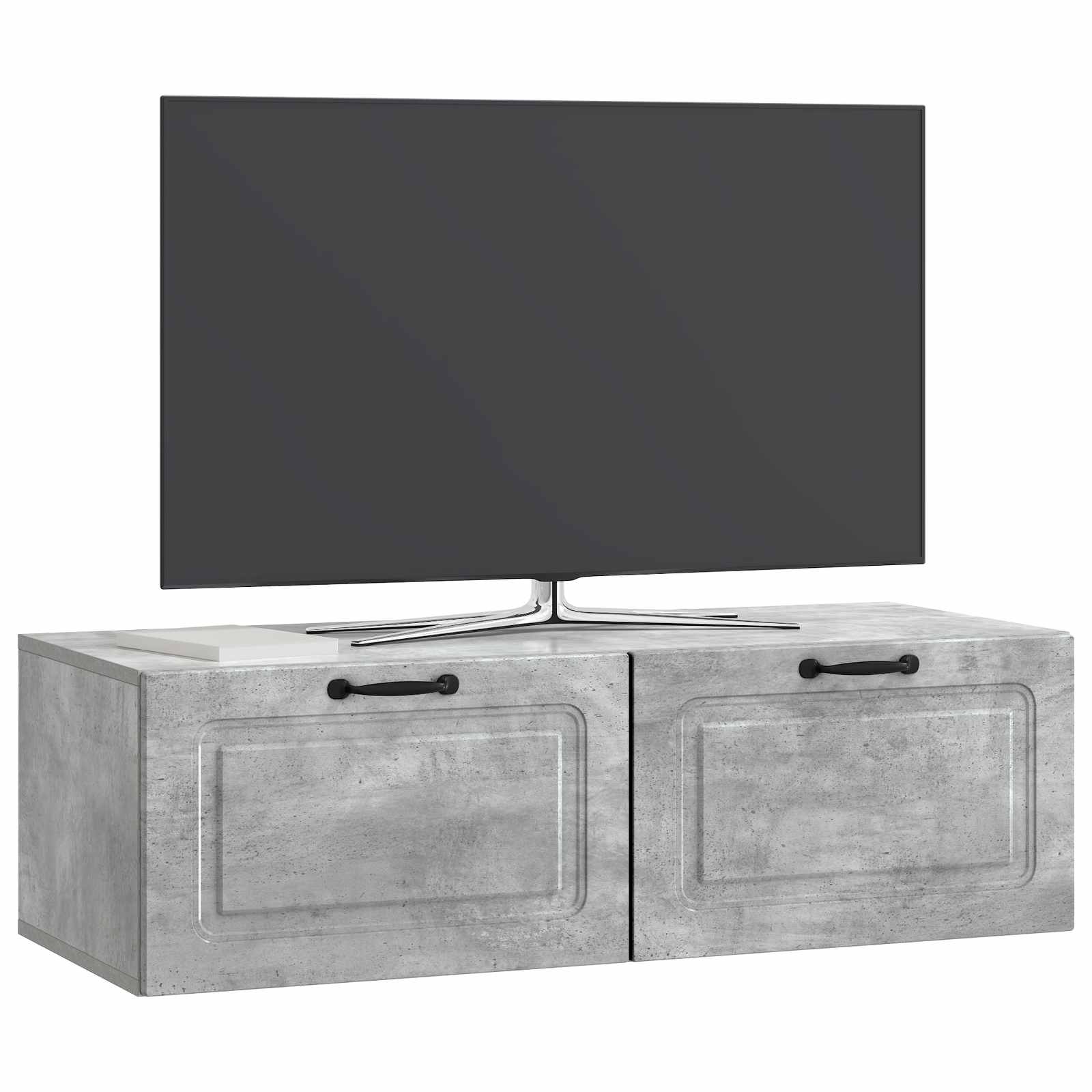 Gabinete de TV de parede cinzento cimento 98 x 41 x 30 cm