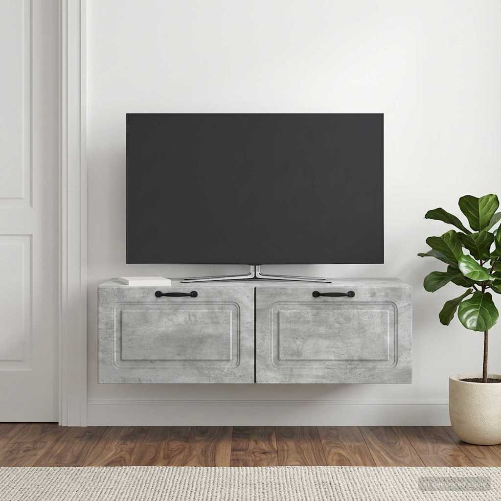 Gabinete de TV de parede cinzento cimento 98 x 41 x 30 cm