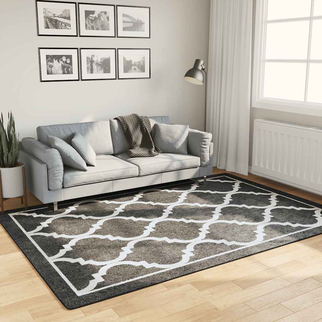 Tapete lavável 160x230 cm preto e branco