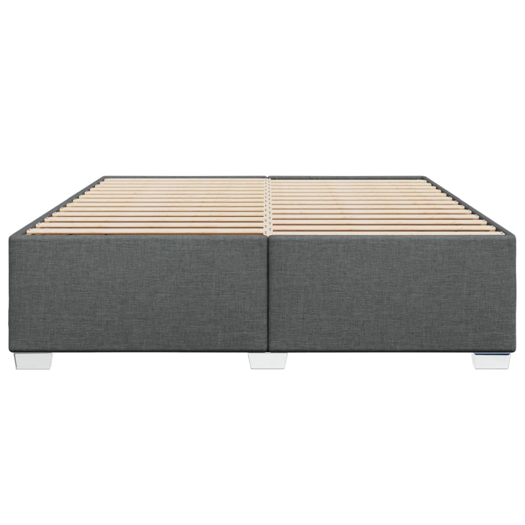 Estrutura de cama sem colchão 200x200 cm tecido cinzento-escuro