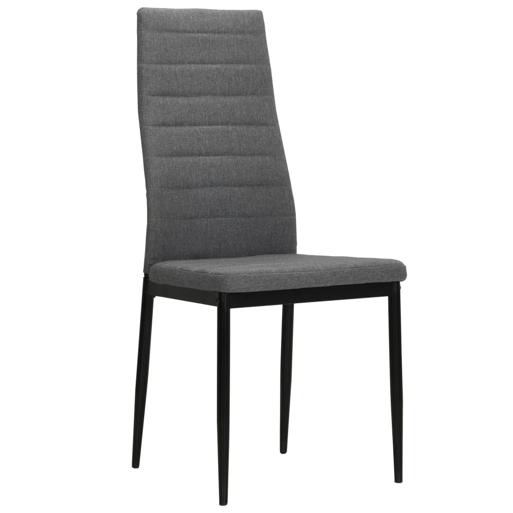 Cadeiras de jantar 2 pcs tecido cinzento-claro