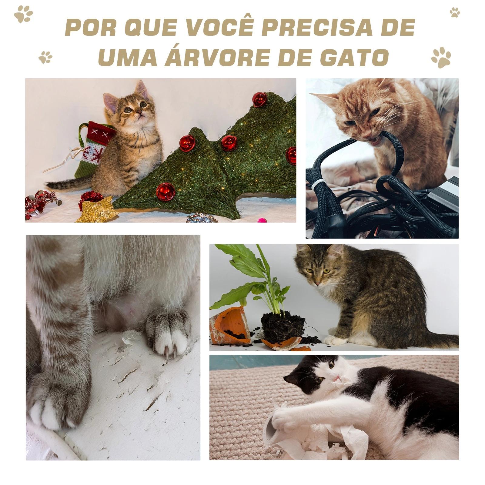 Árvore arranhador para gato com poste cama plataforma com cobertor veludo de sisal 50x50x100cm bege