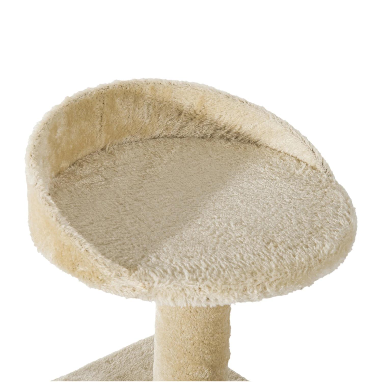 Árvore arranhador para gato com poste cama plataforma com cobertor veludo de sisal 50x50x100cm bege