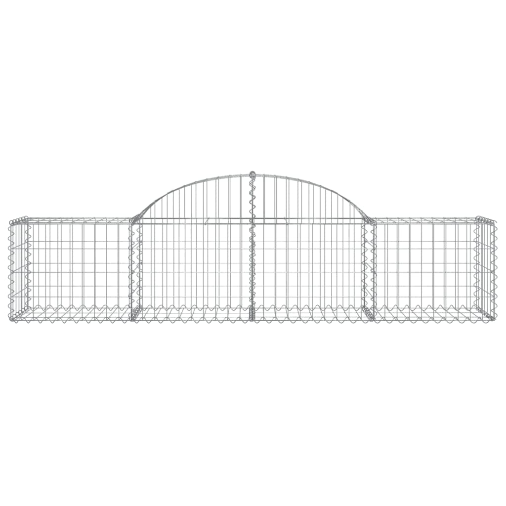 Cestos gabião arqueados 9 pcs 200x50x40/60 cm ferro galvanizado