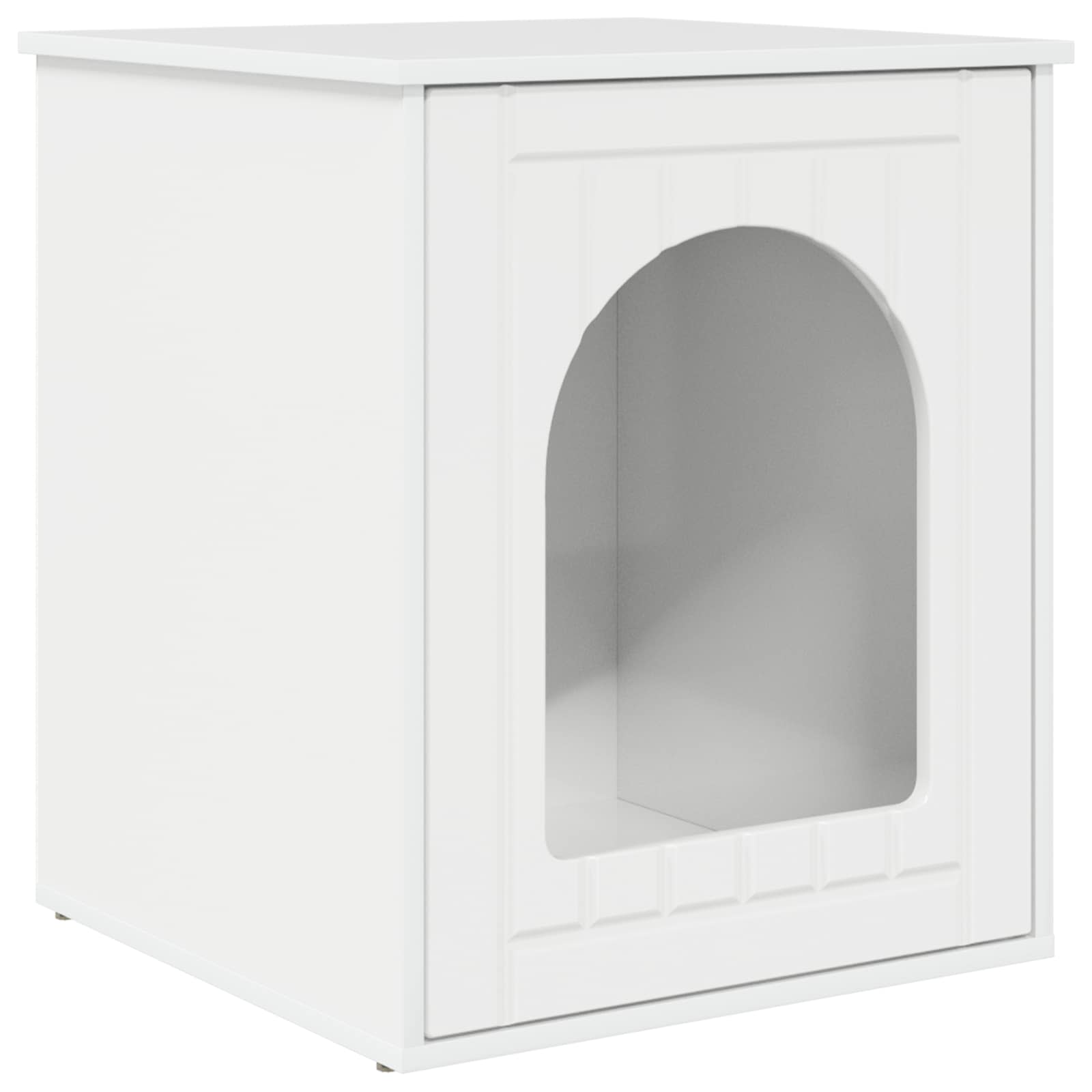 Casa para gatos branco brilhante 53 x 52 x 62 cm