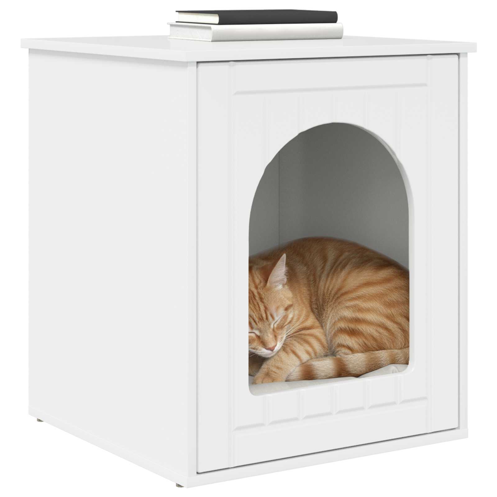 Casa para gatos branco brilhante 53 x 52 x 62 cm