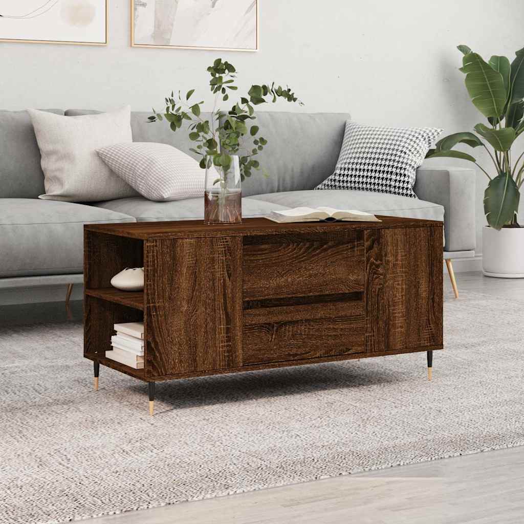 Mesa de centro derivados de madeira carvalho castanho