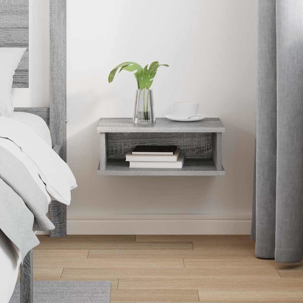 Mesa-de-cabeceira cinza sonoma 40 x 31 x 15 cm