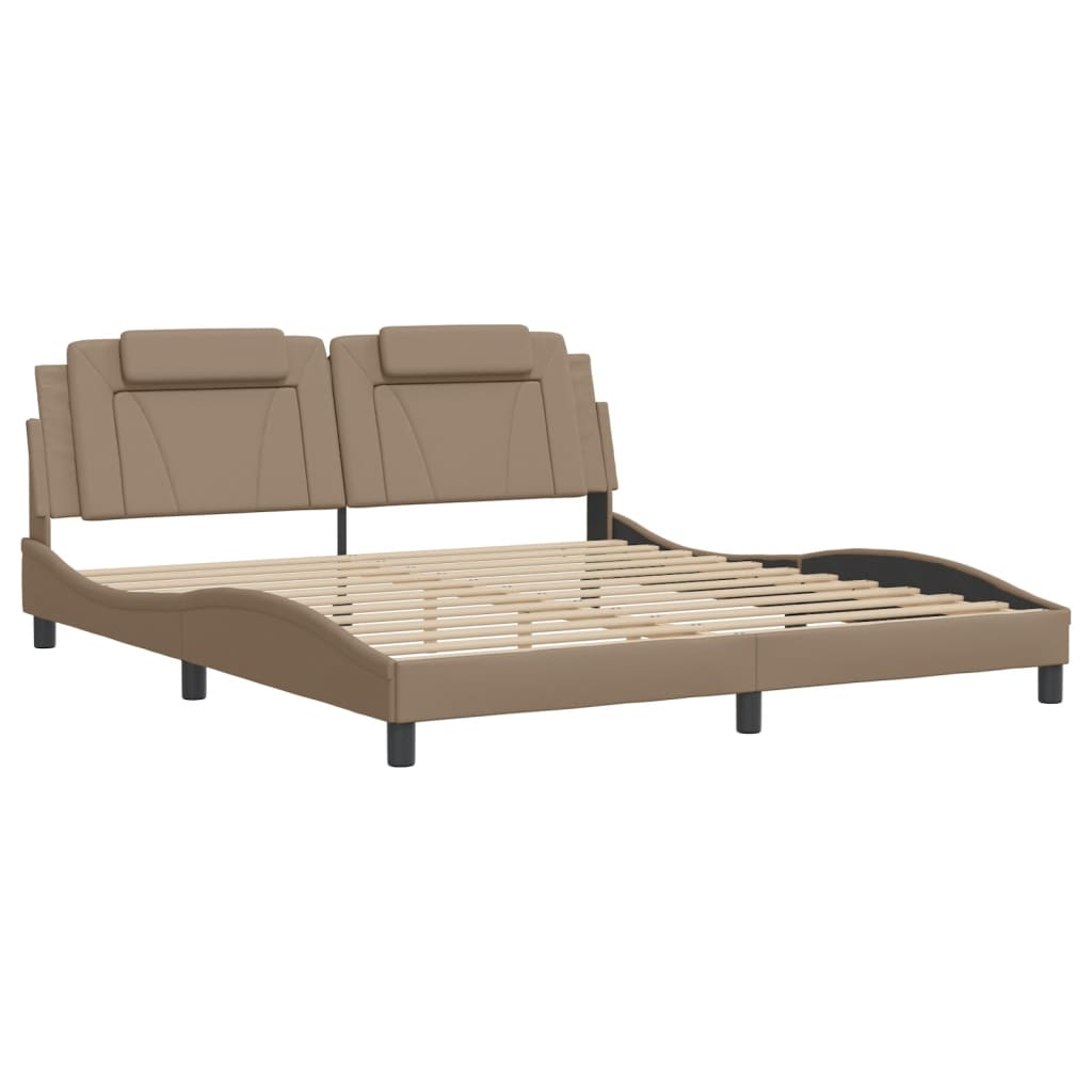 Estrutura de cama viana com LED sem colchão 180x200 cm cappuccino