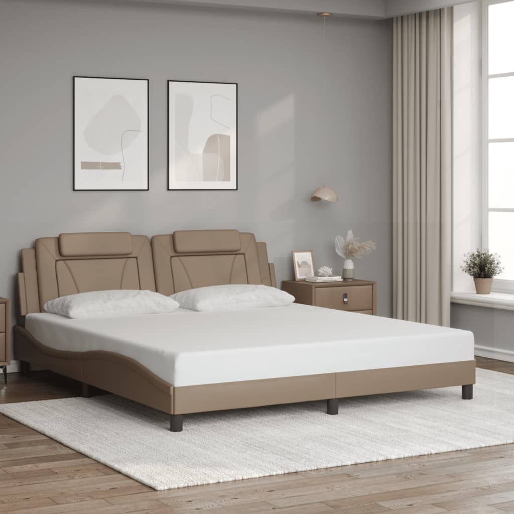 Estrutura de cama viana com LED sem colchão 180x200 cm cappuccino