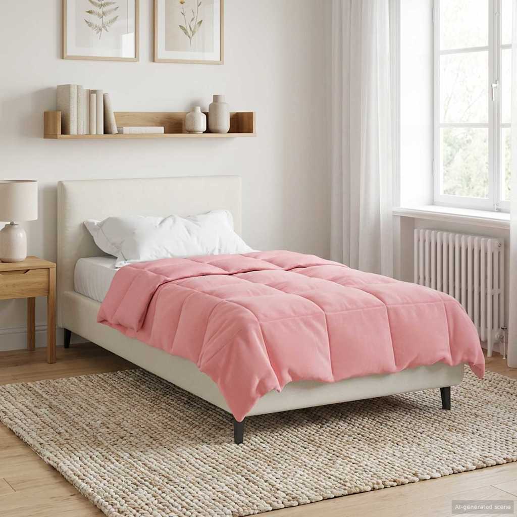 Duvet de ano inteiro colchonete rosa 155 x 220 cm microfibra