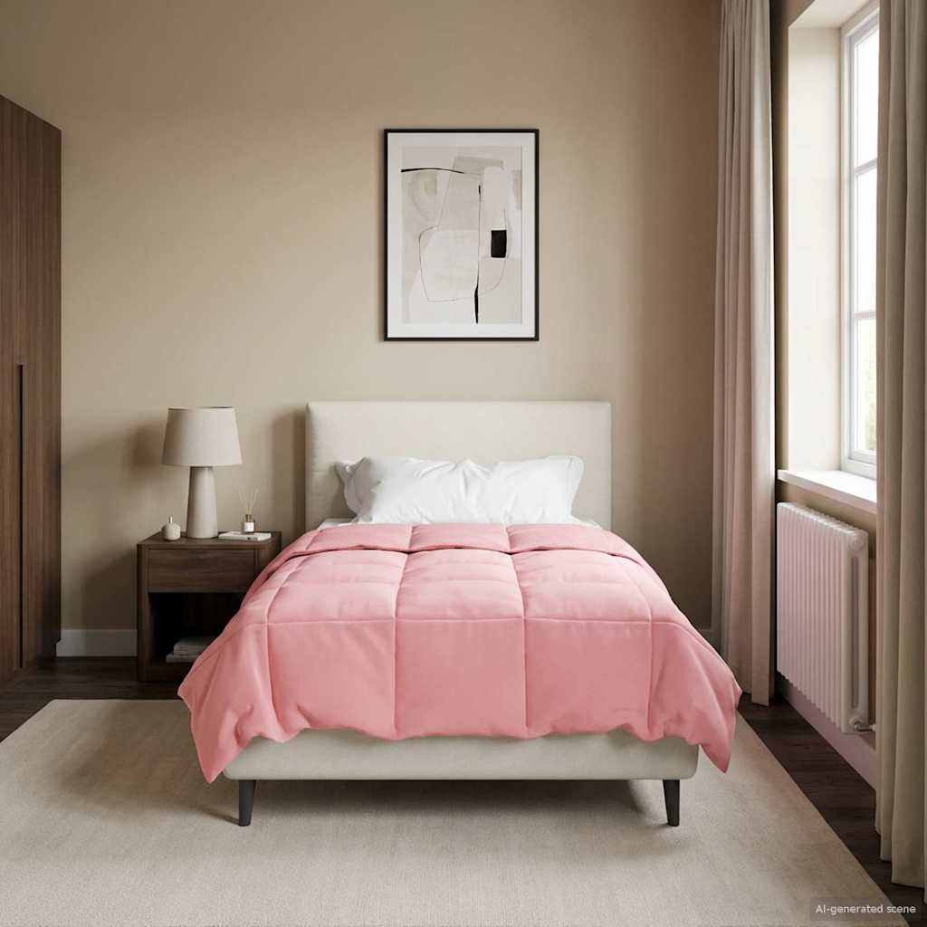 Duvet de ano inteiro colchonete rosa 155 x 220 cm microfibra