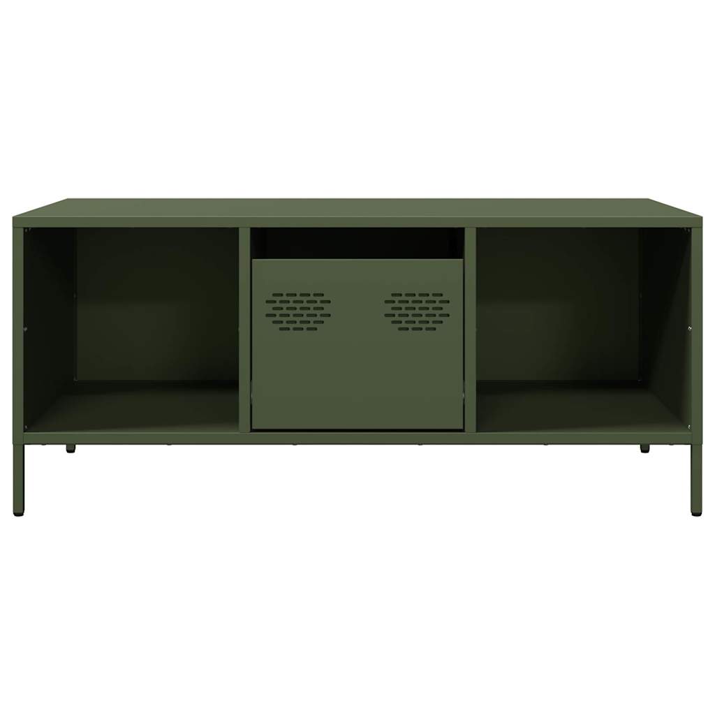 Mesa centro 101,5x50x43,5 cm aço laminado a frio verde-azeitona