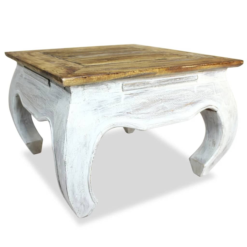 Mesa de apoio madeira de mogno maciça 50x50x35 cm