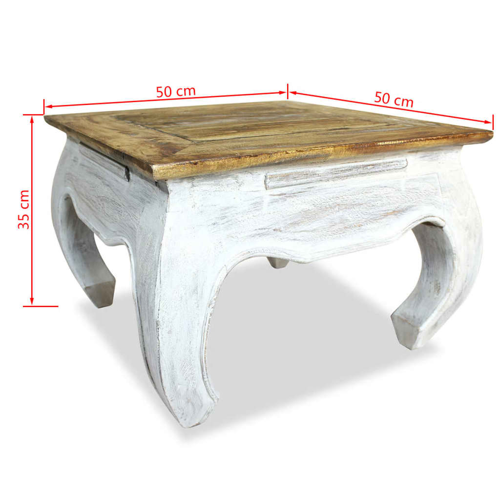 Mesa de apoio madeira de mogno maciça 50x50x35 cm