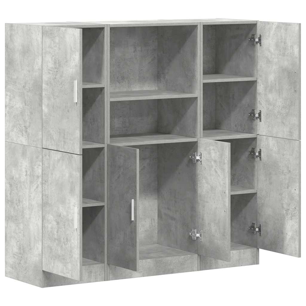 3 Pcs armário de cozinha conjunto deriv. madeira cinza cimento