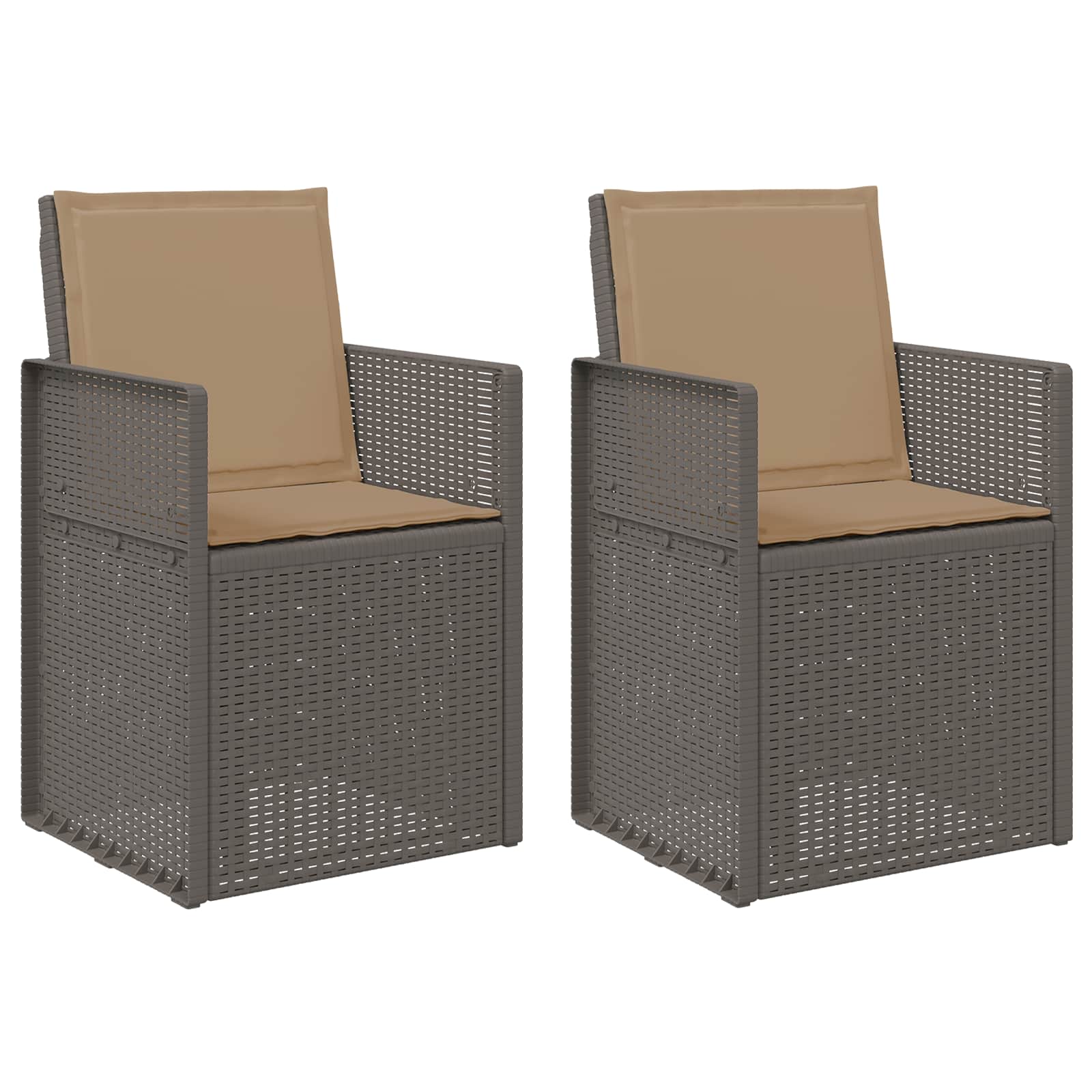 Cadeiras de jantar para jardim 2 unid. cinza claro e taupe PP