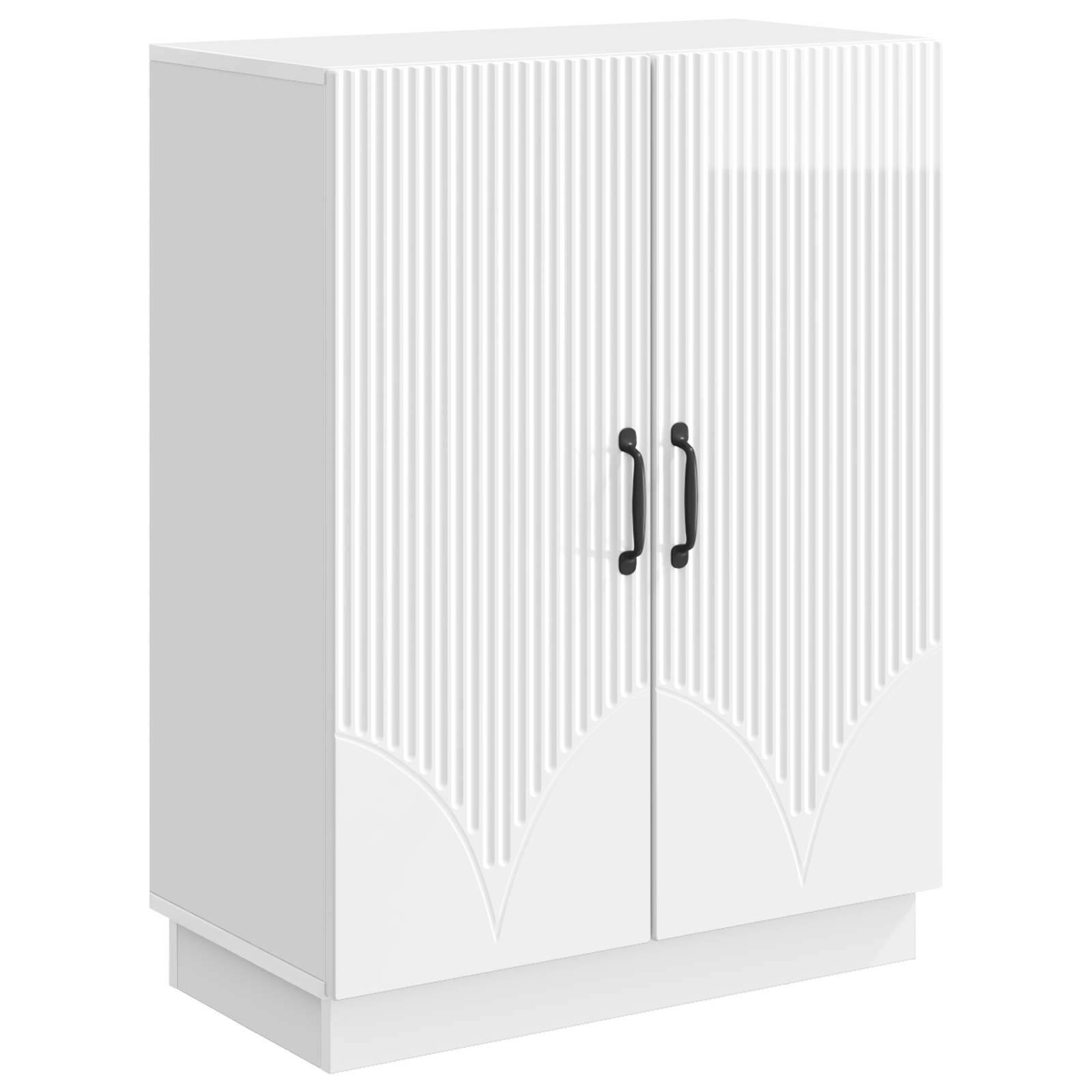 Buffet branco brilhante 66 x 34,5 x 87 cm derivados de madeira