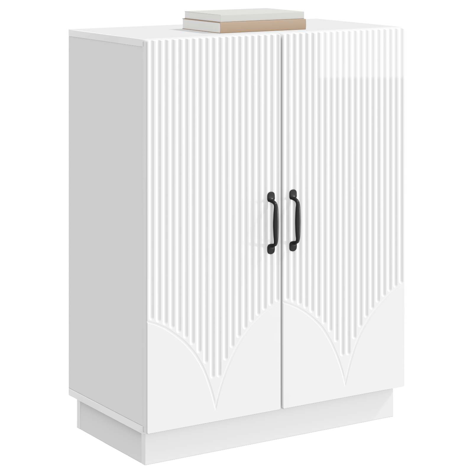 Buffet branco brilhante 66 x 34,5 x 87 cm derivados de madeira