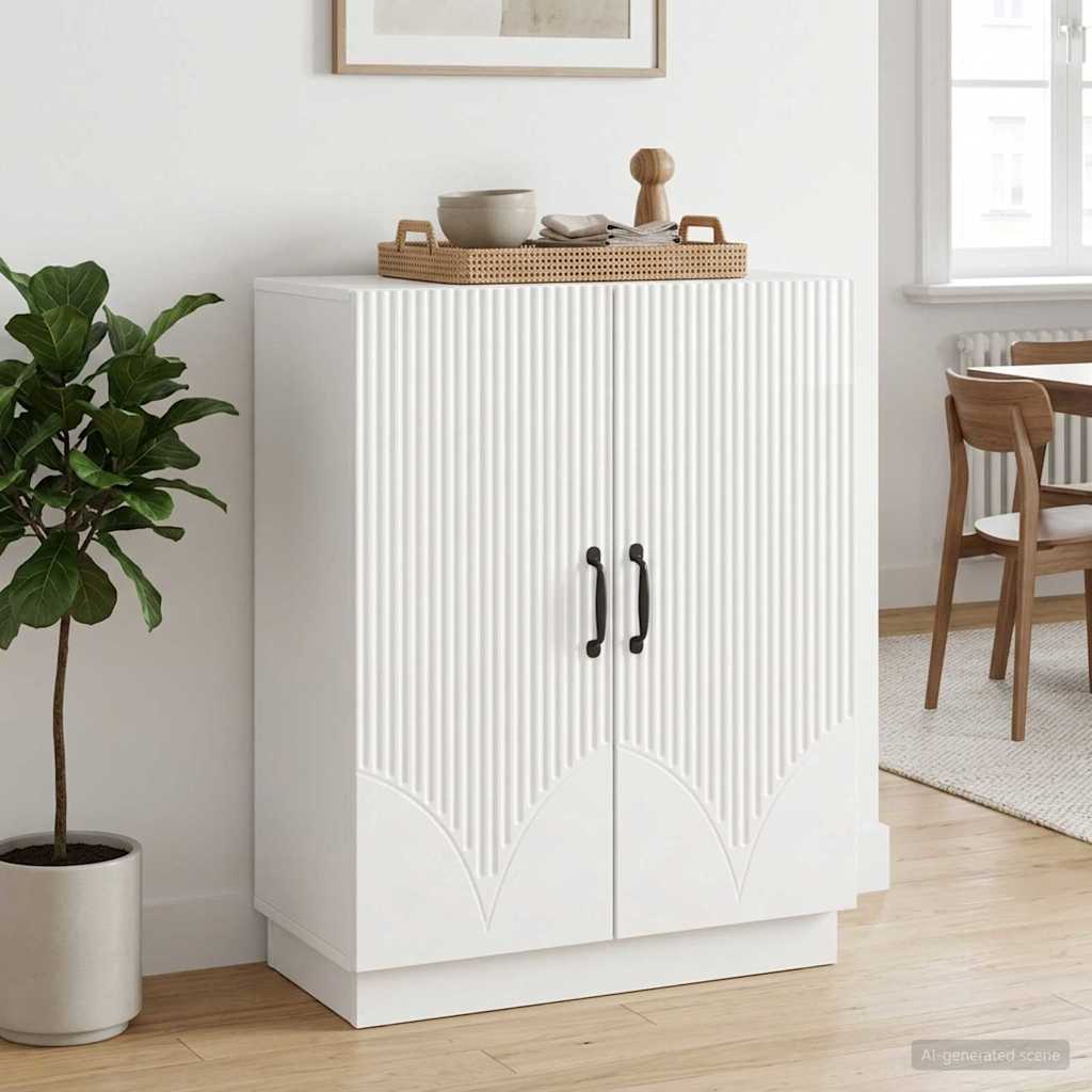 Buffet branco brilhante 66 x 34,5 x 87 cm derivados de madeira