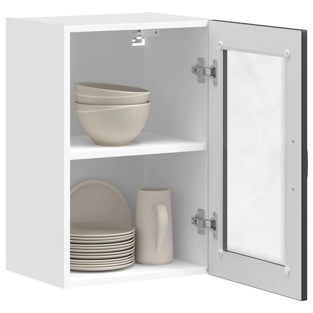 Armário de parede de cozinha com porta de vidro porto preto