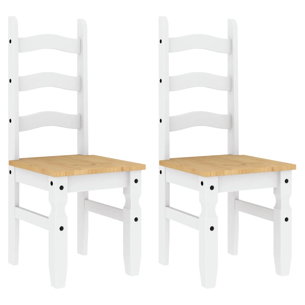 3 Pcs conjunto de jantar panama madeira pinho maciça branco