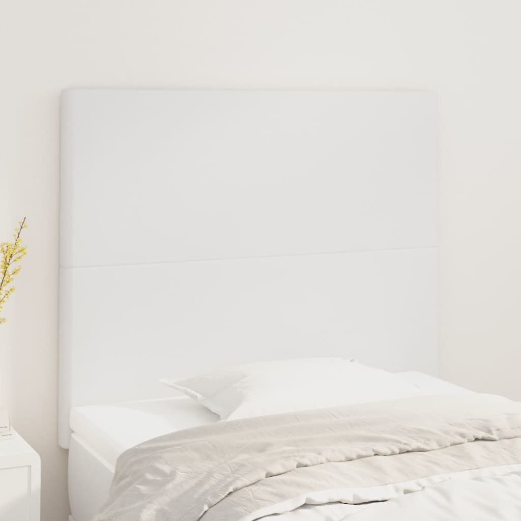 Cabeceira branca 90x5x118/128 cm couro sintético