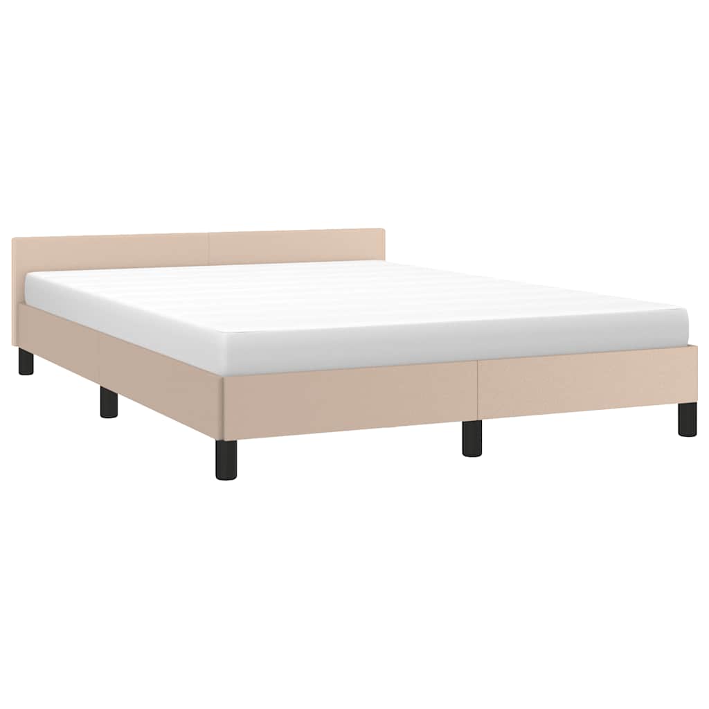 Estrutura cama c/ cabeceira sem colchão 140x190 cm cappuccino