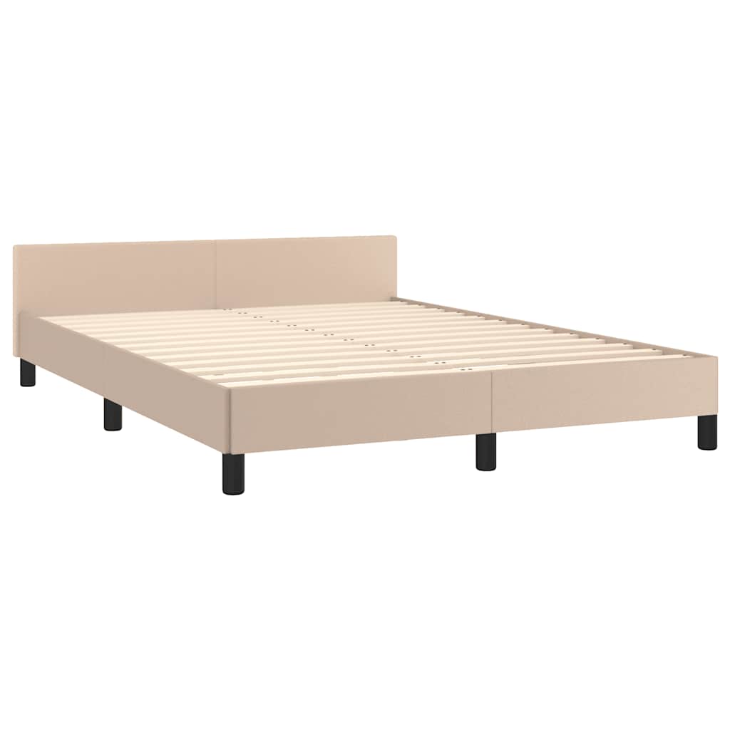 Estrutura cama c/ cabeceira sem colchão 140x190 cm cappuccino