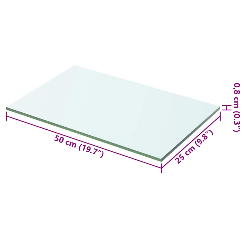 Prateleiras 2 pcs 50x25 cm vidro transparente