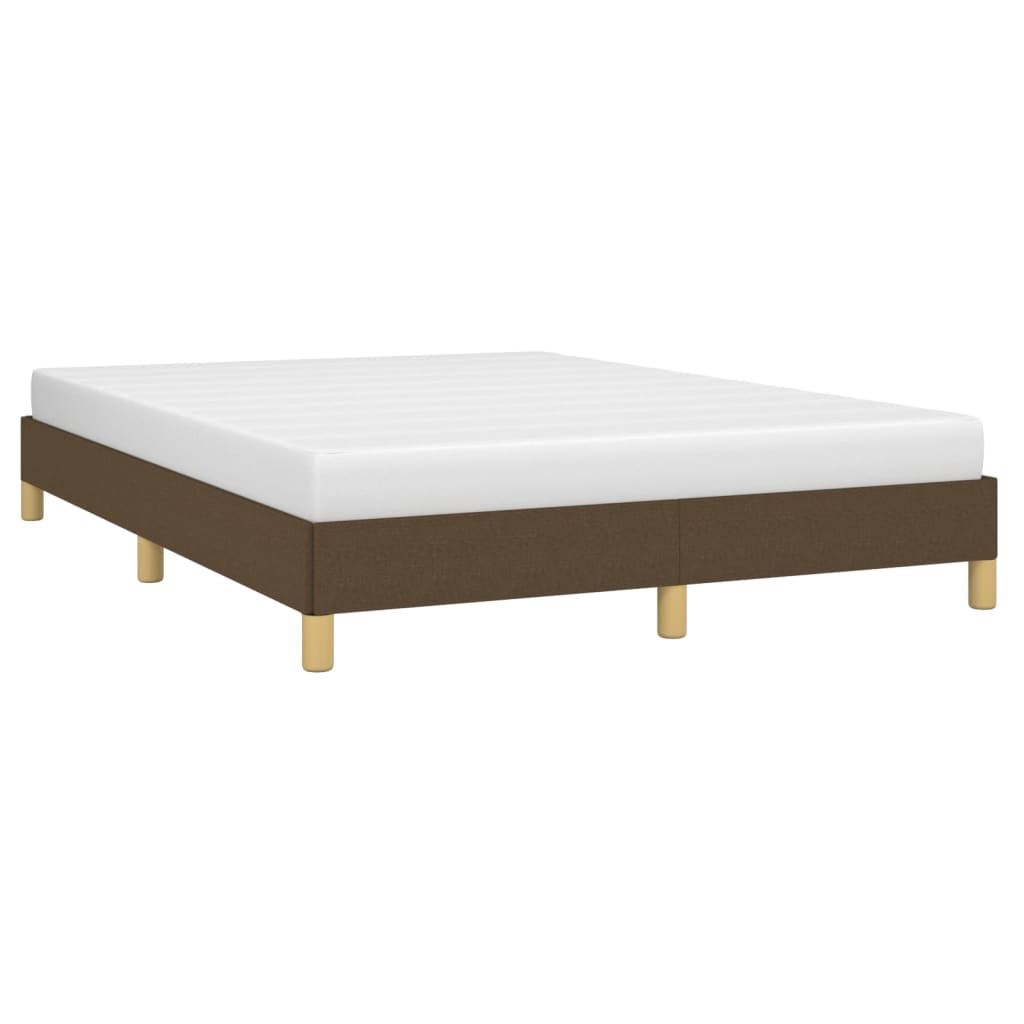 Estrutura de cama sem colchão 140x200 cm tecido castanho-escuro