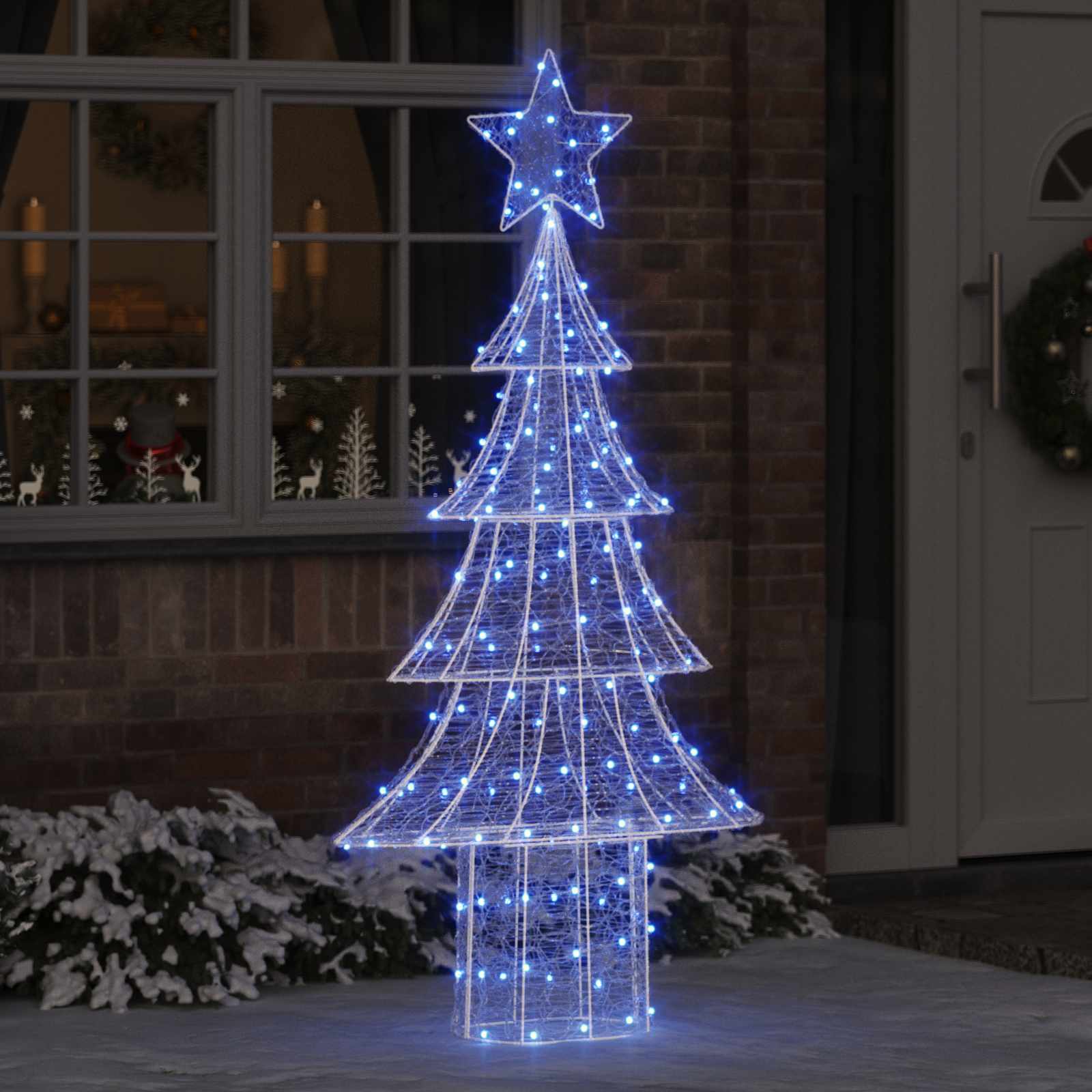 Árvore de natal com 240 leds azul 180 cm acrílo