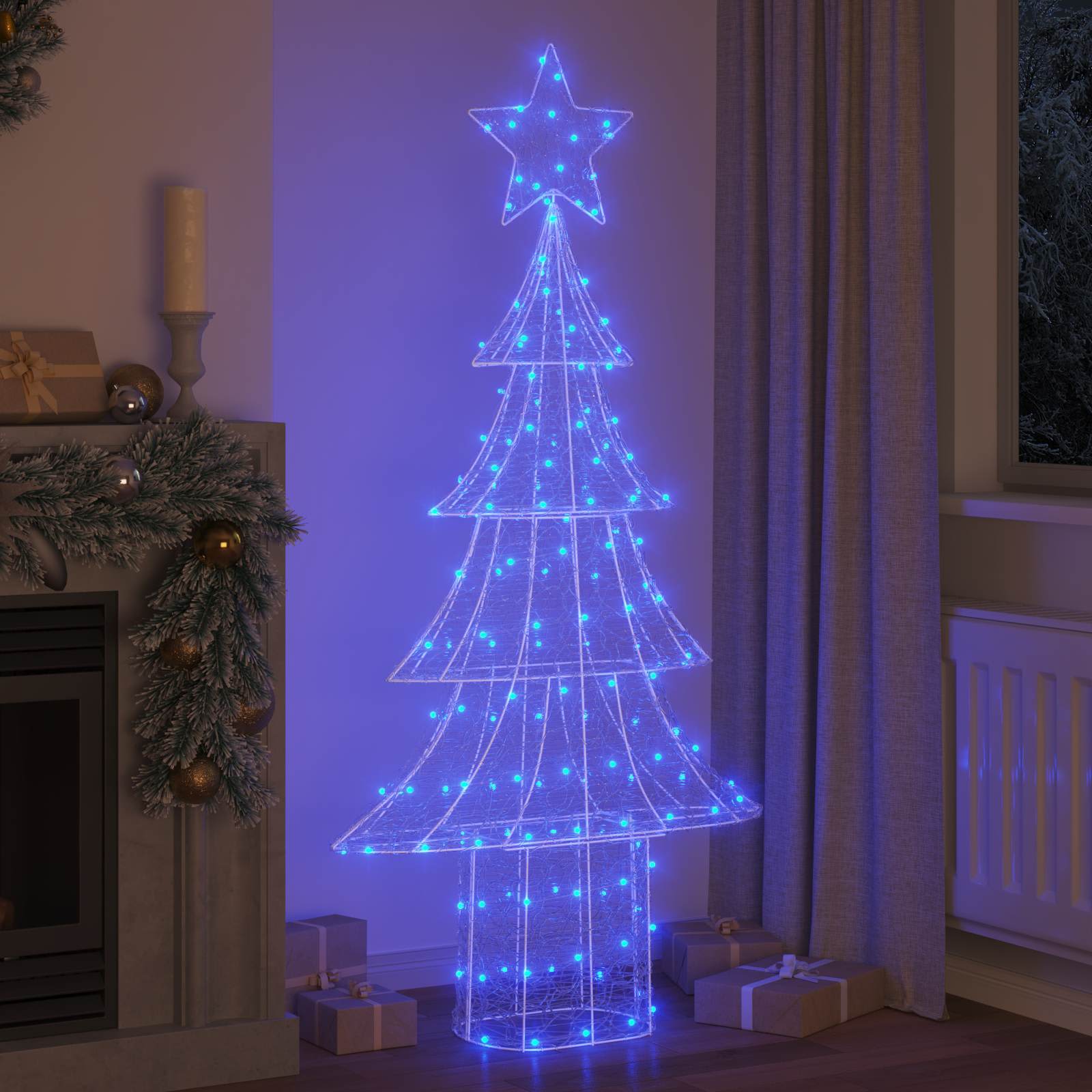 Árvore de natal com 240 leds azul 180 cm acrílo