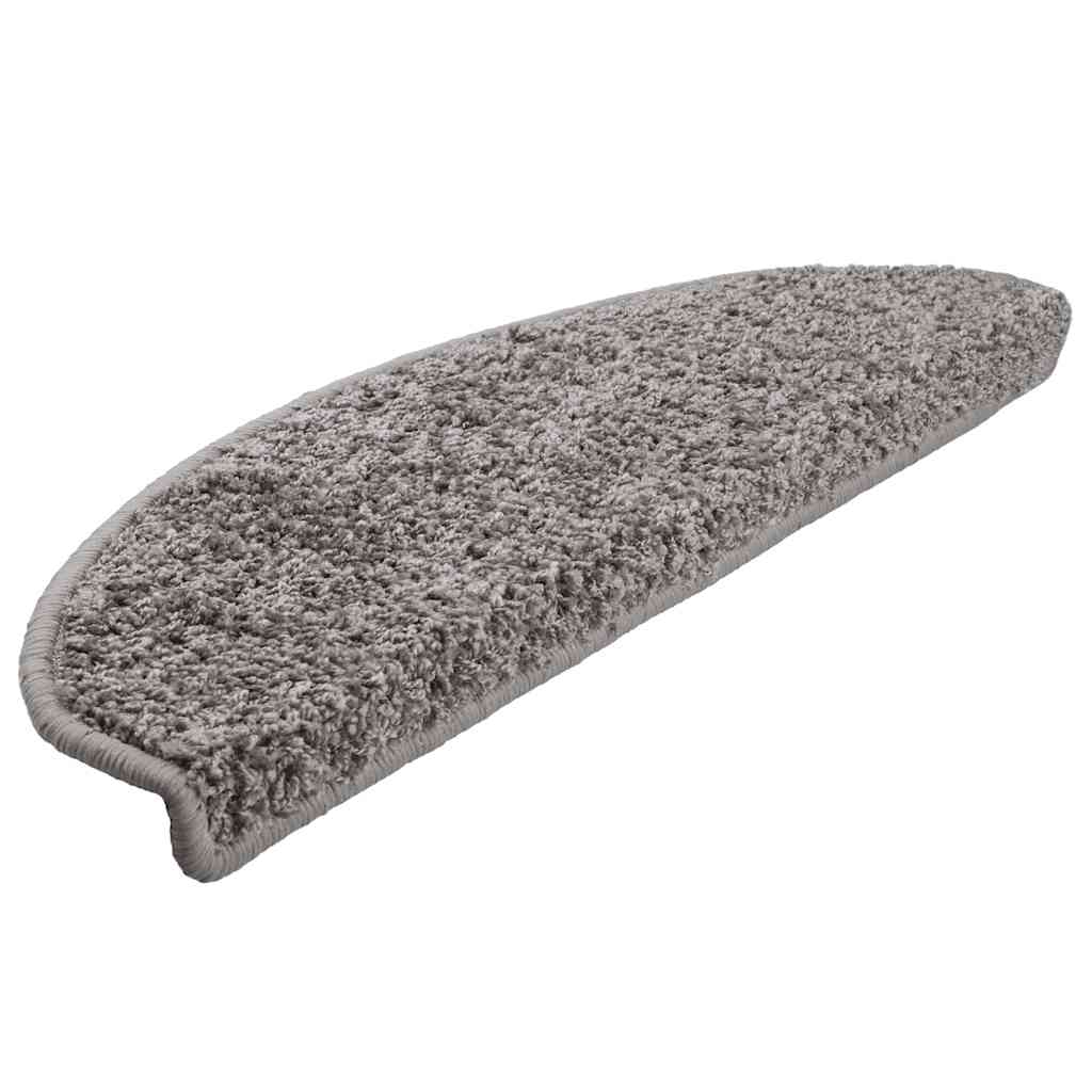 Tapetes de escada 20 peças 65x21x4 cm cinza semicircular grande