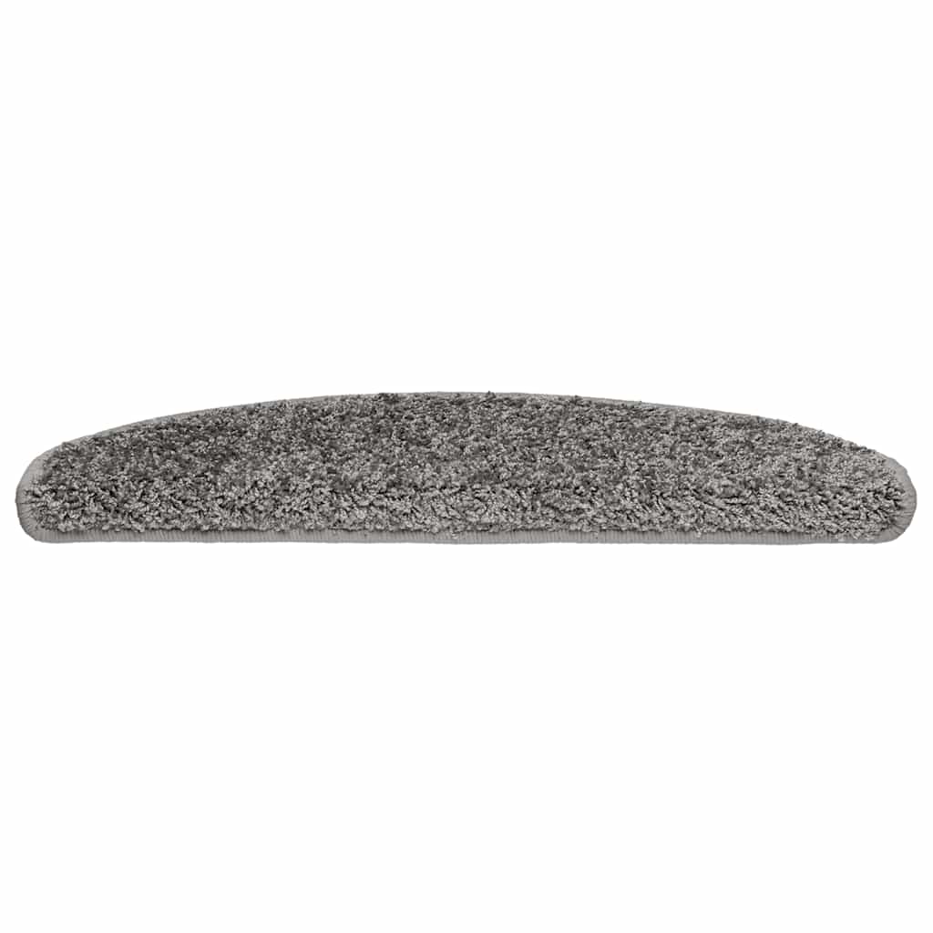 Tapetes de escada 20 peças 65x21x4 cm cinza semicircular grande