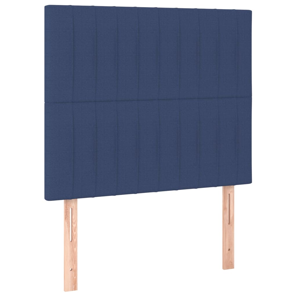 Cabeceira cama c/ LED tecido 100x5x118/128 cm azul