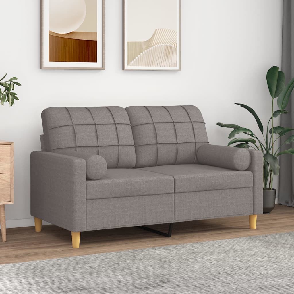 Almofadas decorativas 2 pcs ø15x50 cm tecido cinza-acastanhado