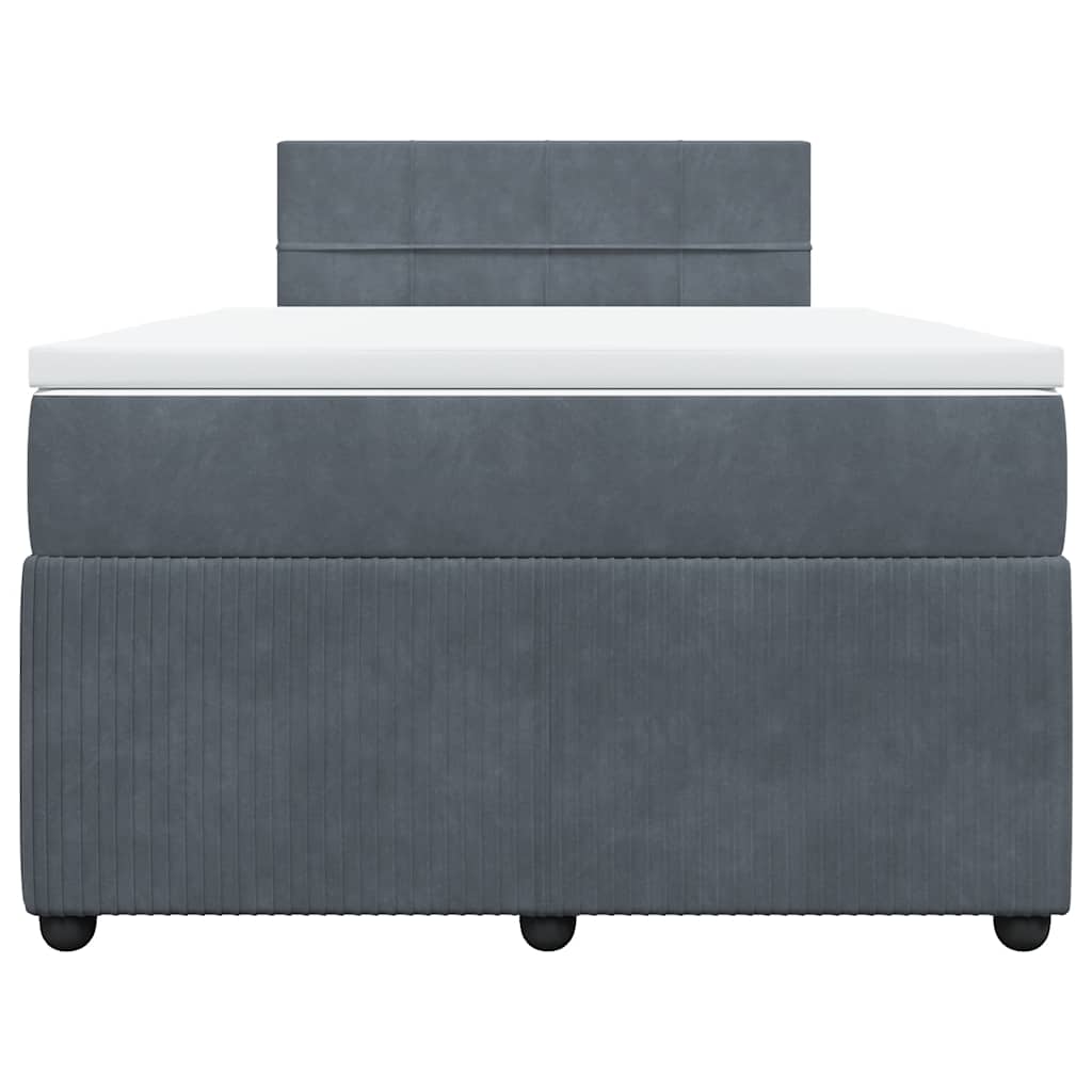 Cama boxspring com colchão 120x190 cm veludo cinzento-escuro