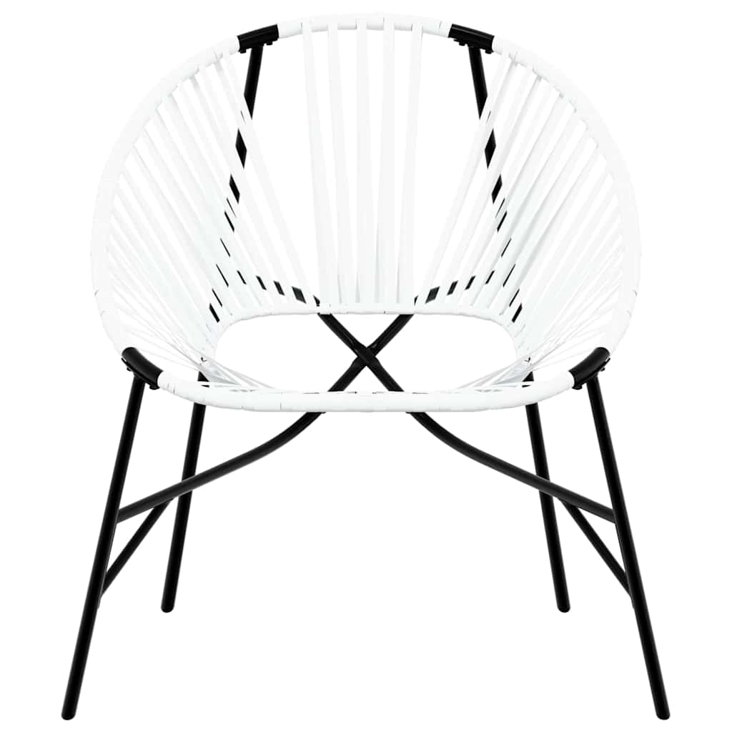 Cadeira de jardim em forma de ovo vime PE preto e branco