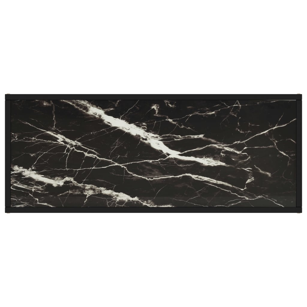 Móvel de TV 100x40x40 cm vidro mármore preto