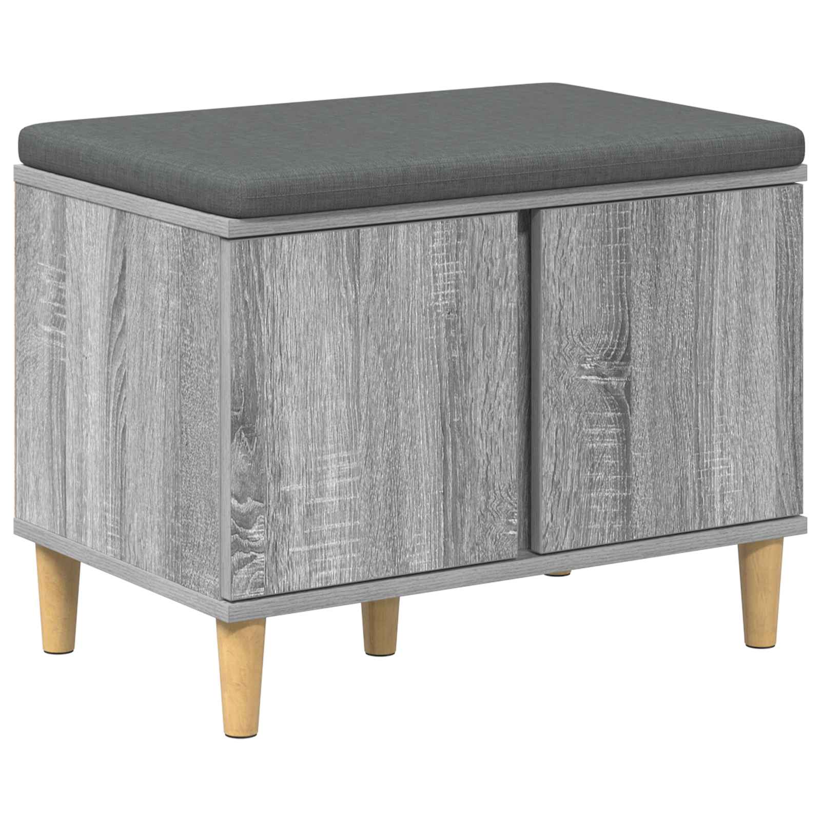 Banco de hall com almofada sonoma cinza 60 x 38 x 46 cm