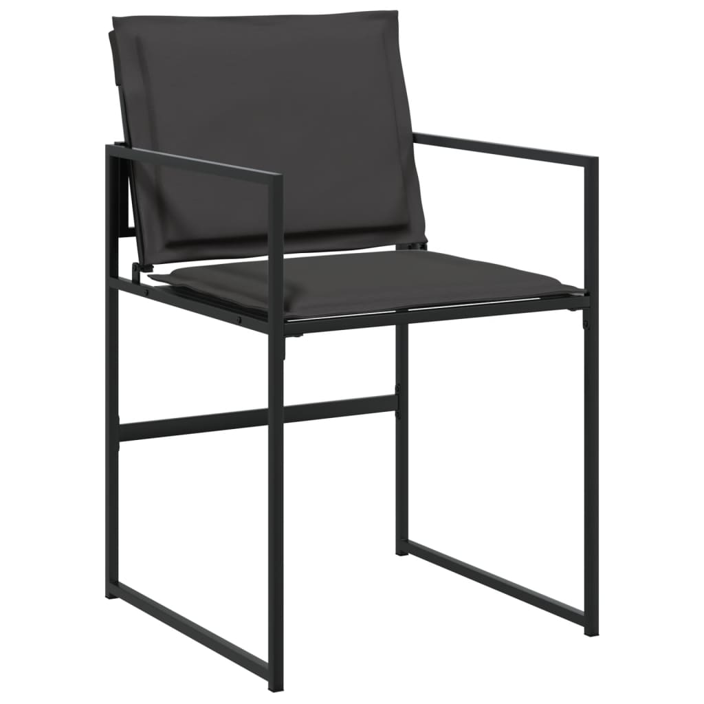15 Pcs conj. de jantar p/ jardim c/ almofadões textilene preto