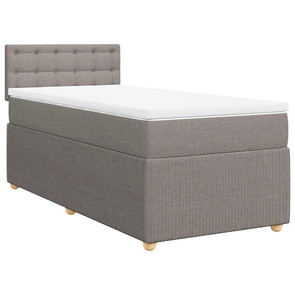 Cama com molas/colchão 90x190 cm tecido castanho-acinzentado