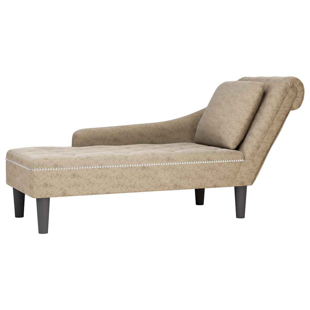 Chaise lounge c/ almofada/apoio braços direito couro artificial
