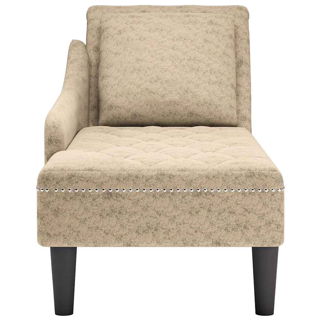 Chaise lounge c/ almofada/apoio braços direito couro artificial